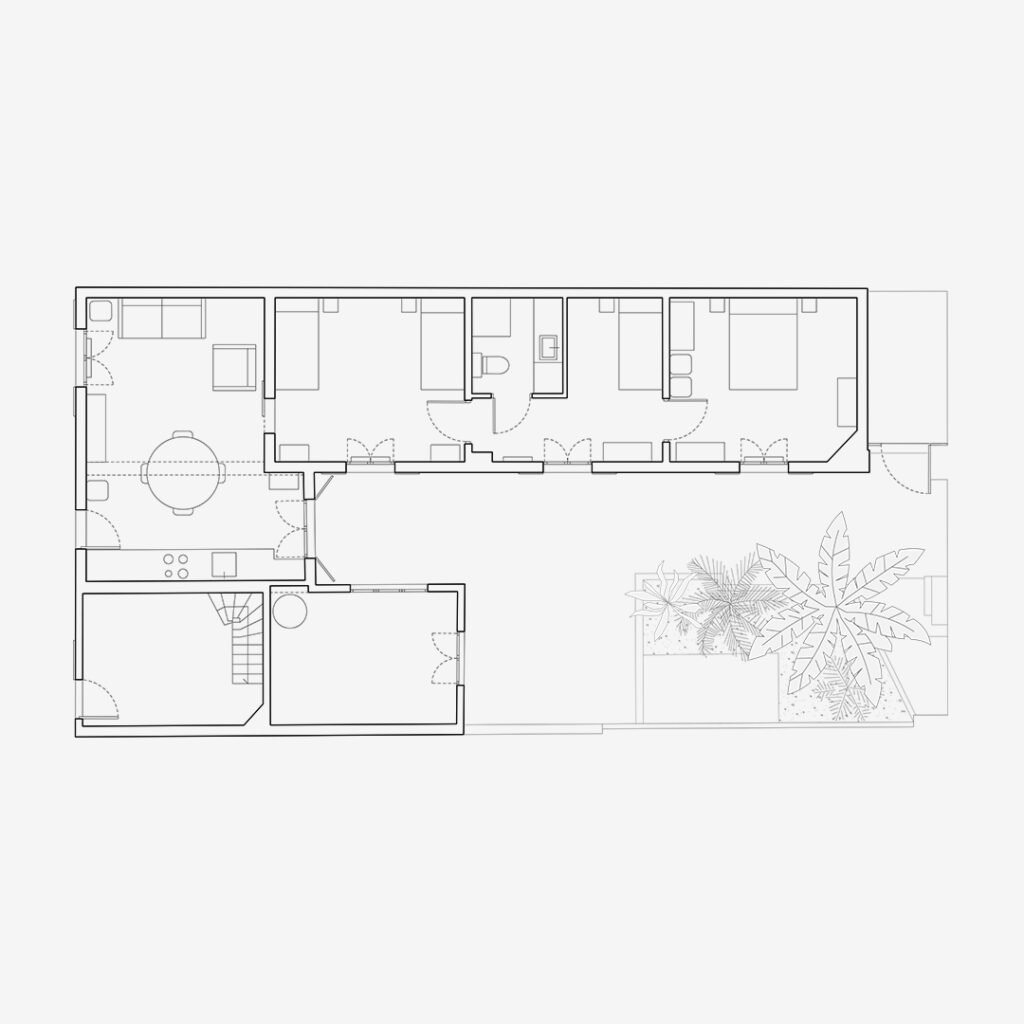 Plan d'état des lieux de la maison de vacances familiale.